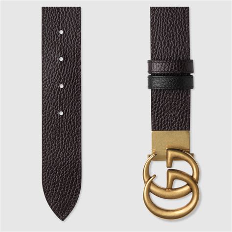 reversibili gucci|Reversible leather belt with Double G buckle .